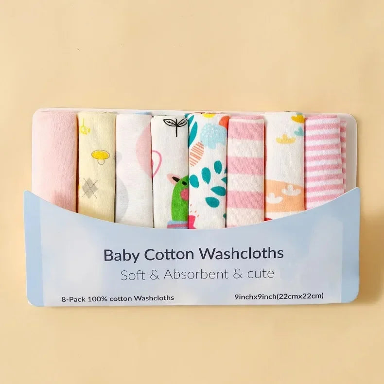 8Pcs Cotton Newborn Baby Towels Set Saliva Towel Nursing Towel Baby Boys Girls Bebe Toalha Washcloth Handkerchief Cloth Wipes