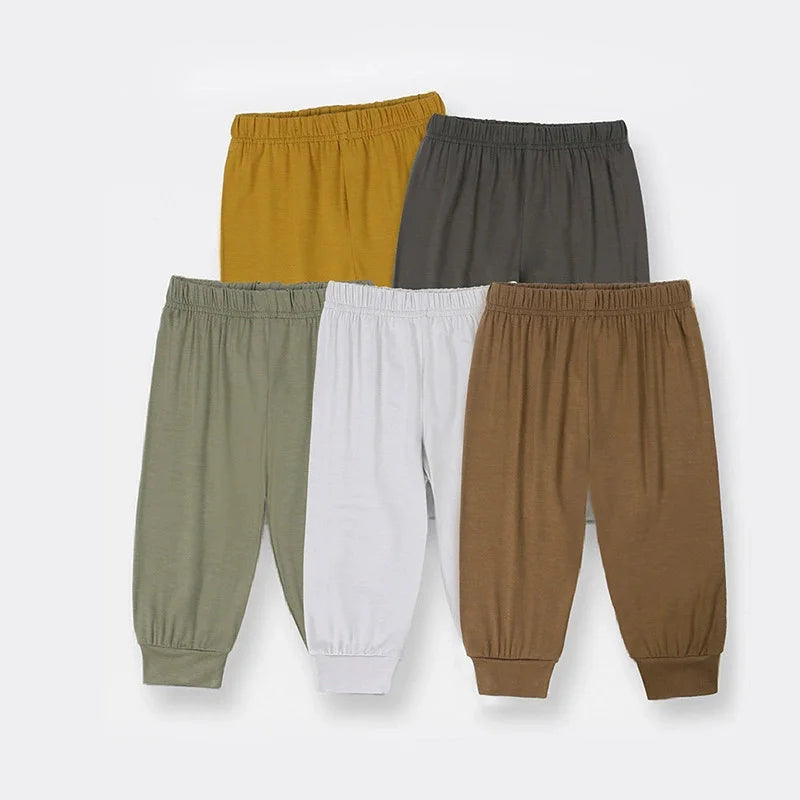 Toddler Baby Bamboo Fiber Summer Pants Solid Boys Girls Casual Clothes 3M-3T Unisex Infant Kids Lounge Pants For Korean