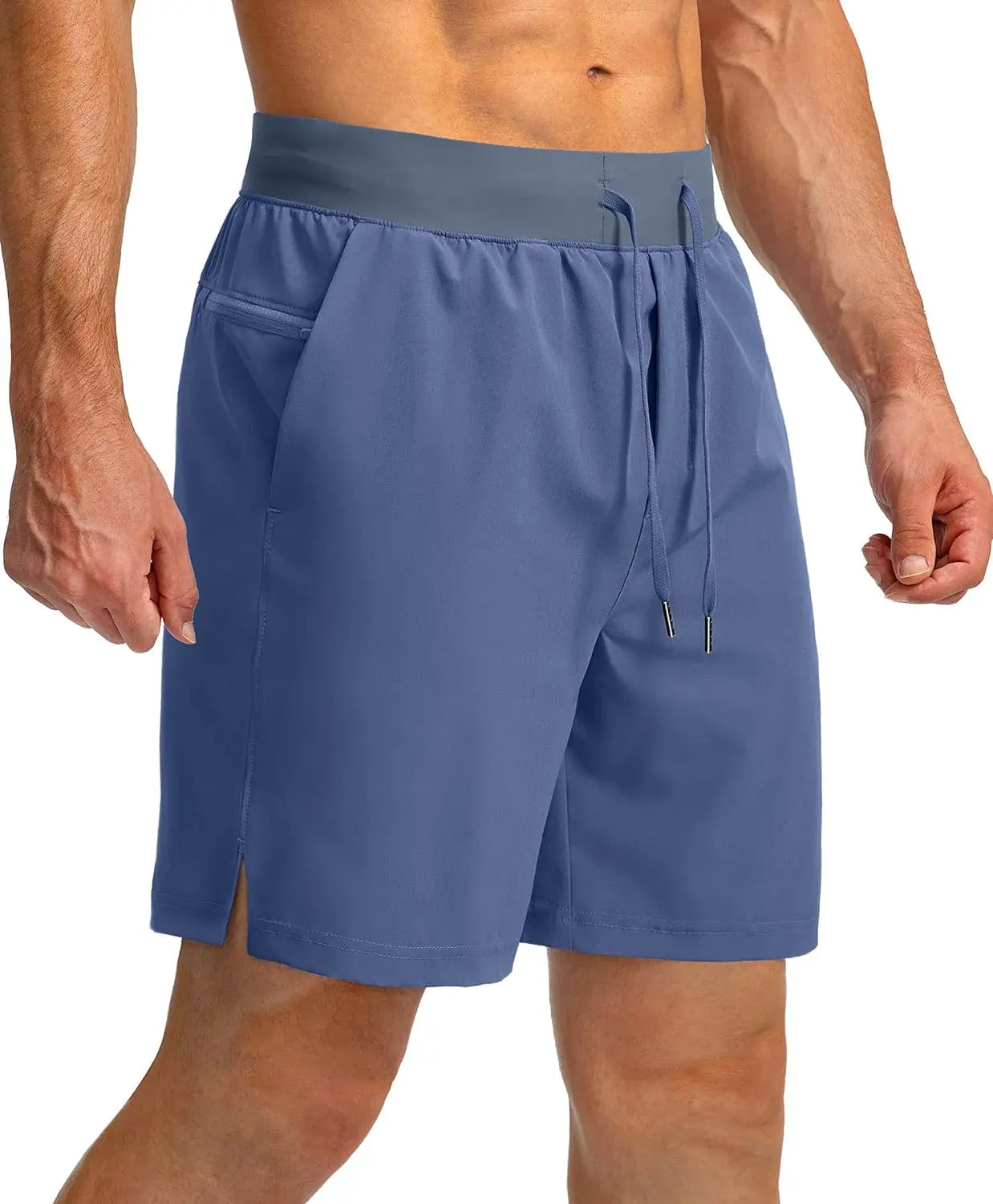 Ice Silk Cooling Shorts For Men Quick Dry Running Fitness With Zipper Pockets Loose Fit Athletic Gym Wear