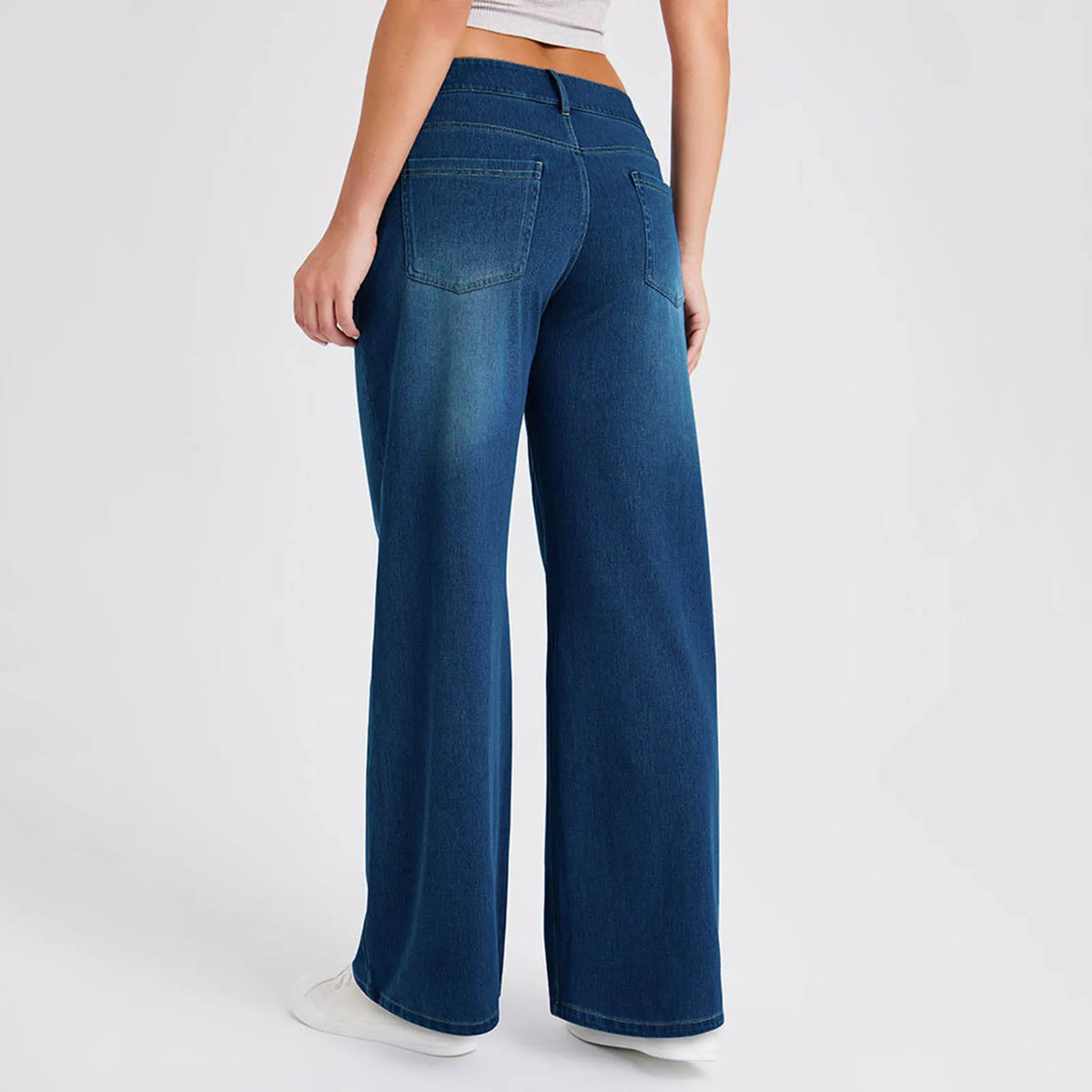 Oversize Baggy Jeans Women High Waist Button Stretch Pockets Loose Straight Blue Black Denim Pants Street Plus Size Casual Pants