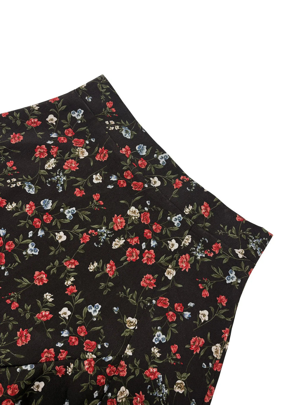 Ladies Floral High Waist Asymmetrical Hem Mid-Length Split Skirt Casual Holiday Fashion Spring Summer Polyester Fabric Elegan...