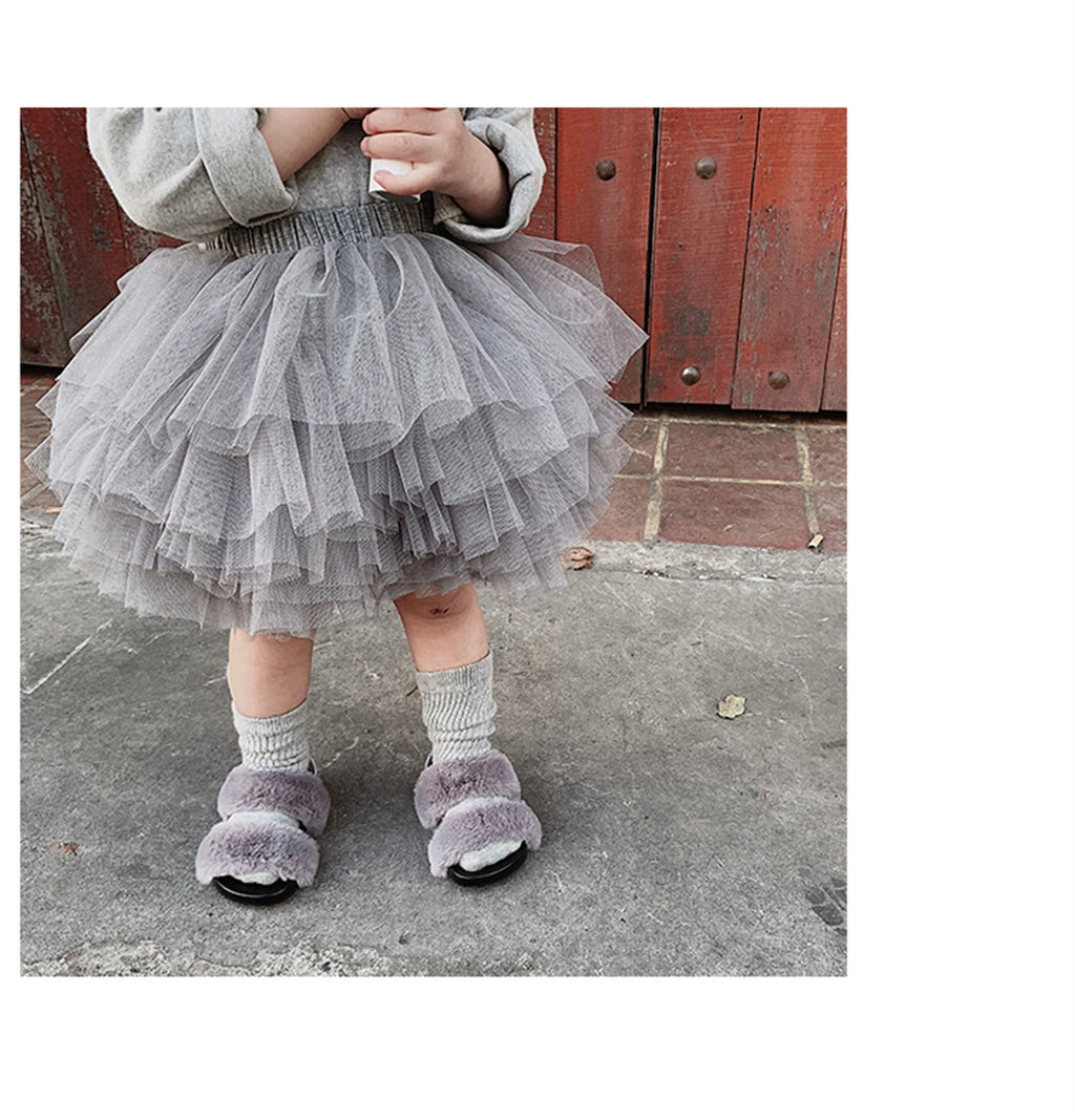 Little Girls Tutu Skirts Black Fluffy Toddler Tulle Princess Ball Gown Pettiskirt Ballet Dance Kids Party/birthday Skirt 1-7T