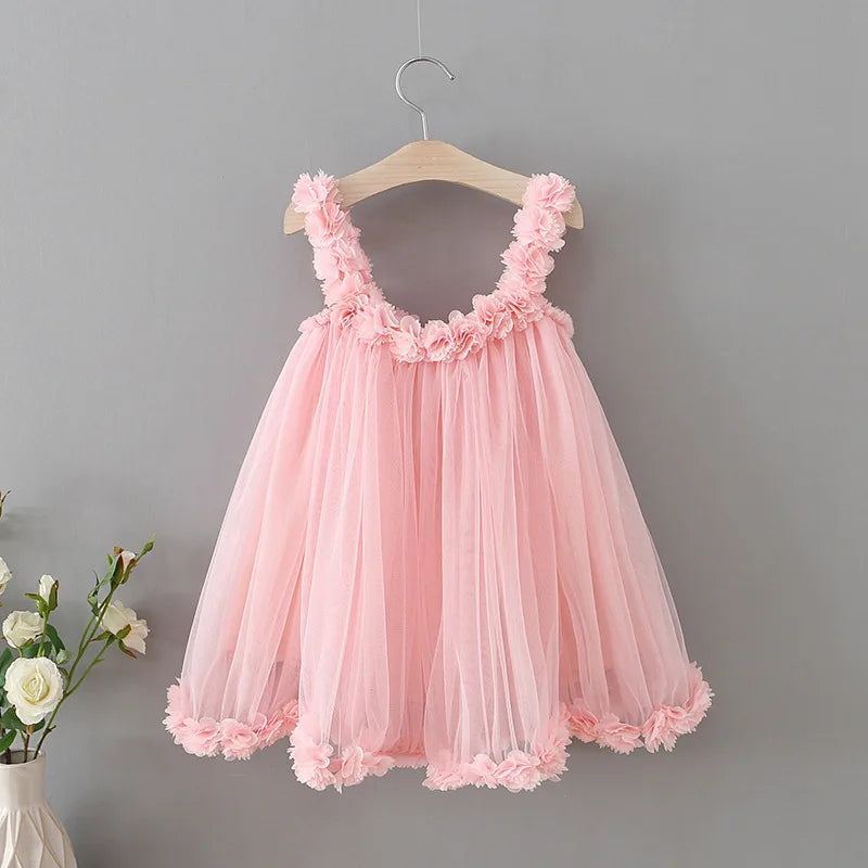 HETISO Girls Princes Lace Dresses Baby Kids Sling Wedding Party Ball Gown Costume For 1-6 Years