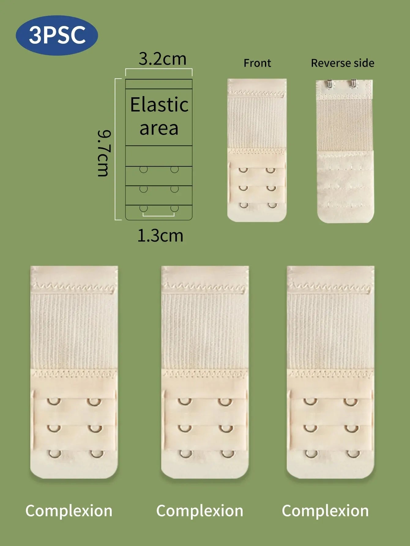 Bra Strap Extensions 3 Piece Set With 3 Rows 2 Hook Elastic Comfort For Women Elegant Adjustable Durable