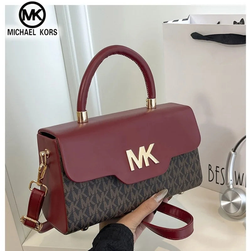 Michael Kors women's fashionable crossbody single shoulder handbag MK classic letter multifunctional small square bag