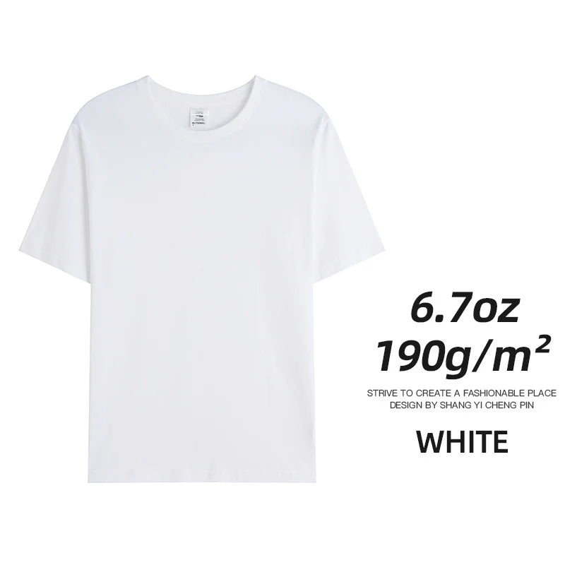 Men's Combed Cotton T-Shirt - Solid O-Neck Casual Short Sleeve Tee