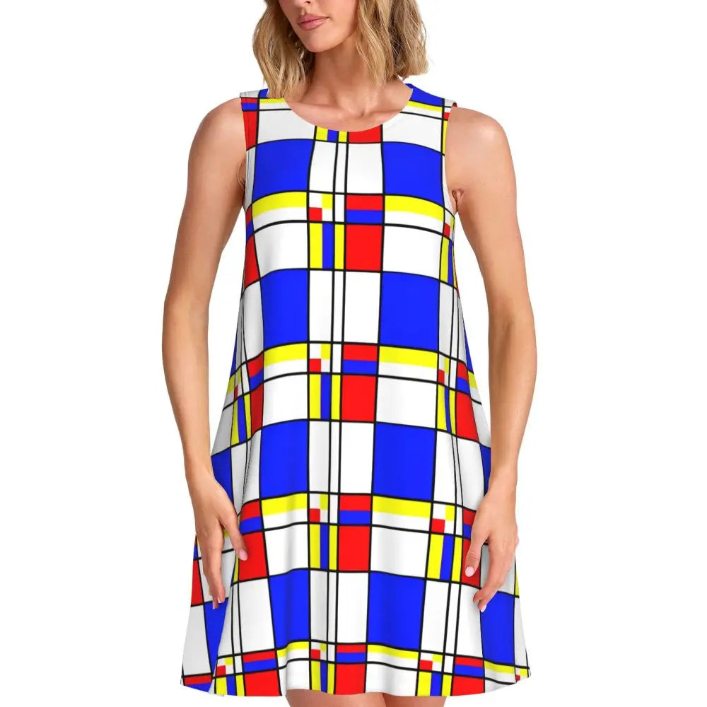Music Note Colour Style Dress Boho Dresses Spring Aesthetic Oversized Tank Dress New Arrival Female Printed Vestido
