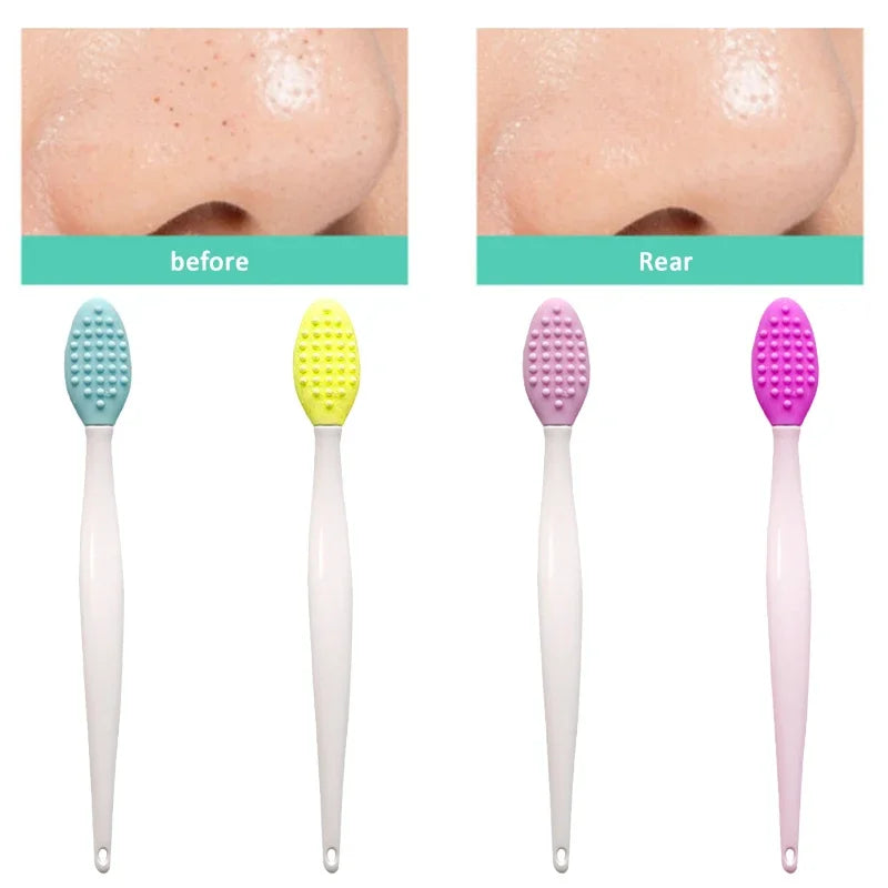 1/2PCS Face Silicone Brush Double-Sided Nose  Lip Face Clean cleansing stick Blackhead Removal Acne Makeup Brush
