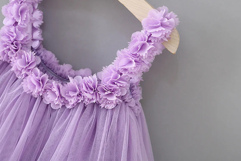 HETISO Girls Princes Lace Dresses Baby Kids Sling Wedding Party Ball Gown Costume For 1-6 Years