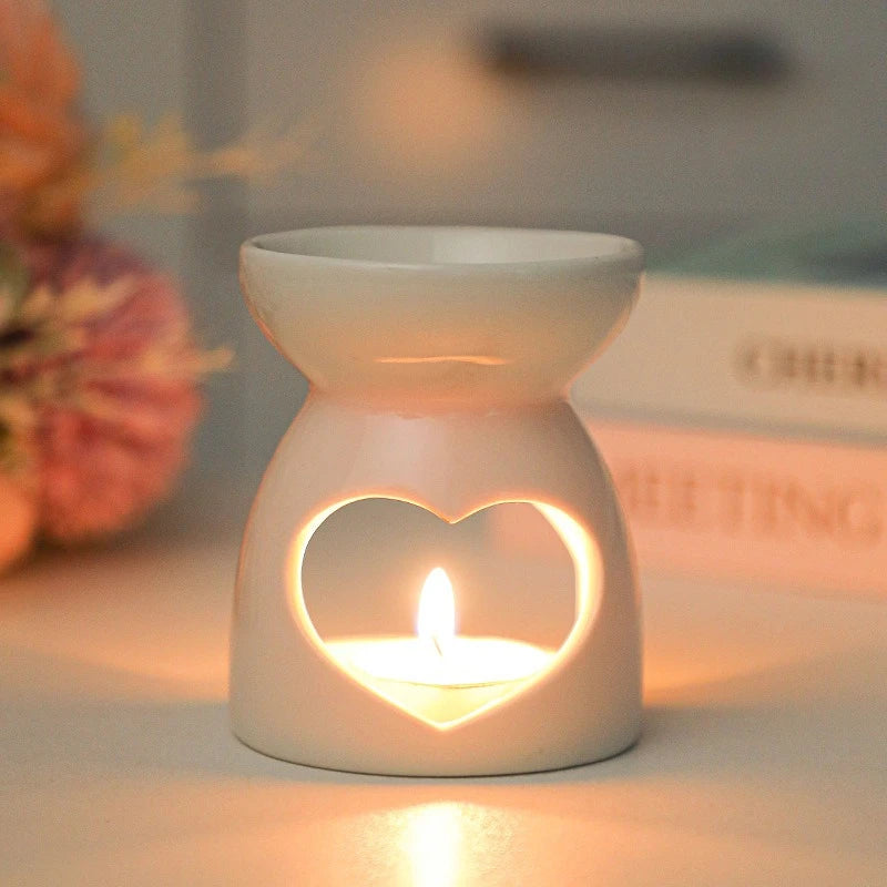 White Ceramic Hollow Incense Burner & Aromatherapy Diffuser