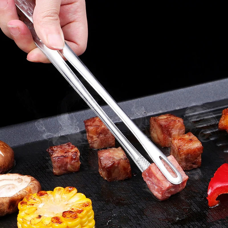 Pinzas de cocina para barbacoa, pinzas de cocina de acero inoxidable, pinzas para ensalada, carne, alimentos, utensilios de buffet, barbacoa, gadgets de cocina