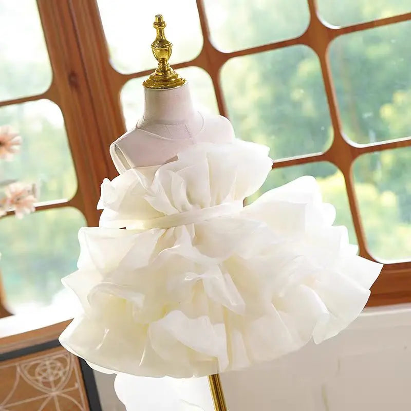 Dreamy Vow J731 Stylish White Black Baby Girl Dress for Kids 1st Toddler Birthday Holiday Party Princess Knee Length Ball Gown