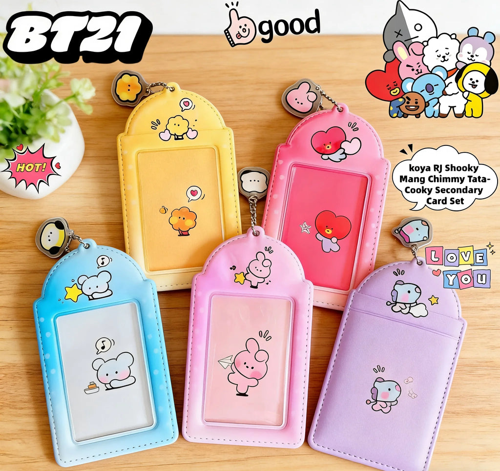 BT21 koya RJ Shooky Man Chimmy Tata Cooky Creative Personality Animation Peripheral Card Set Secondary Cartoon Storage Set Gift