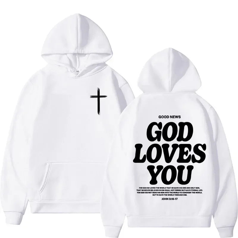 Christian Bible Verse Graphic Fleece Hoodie - Unisex Vintage Style