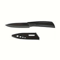 Kitchen Knife 1/3/6 Kitchen Knife Set 4-inch stainless steel fruit knife with sheath Black fixed blade plastic handle knife