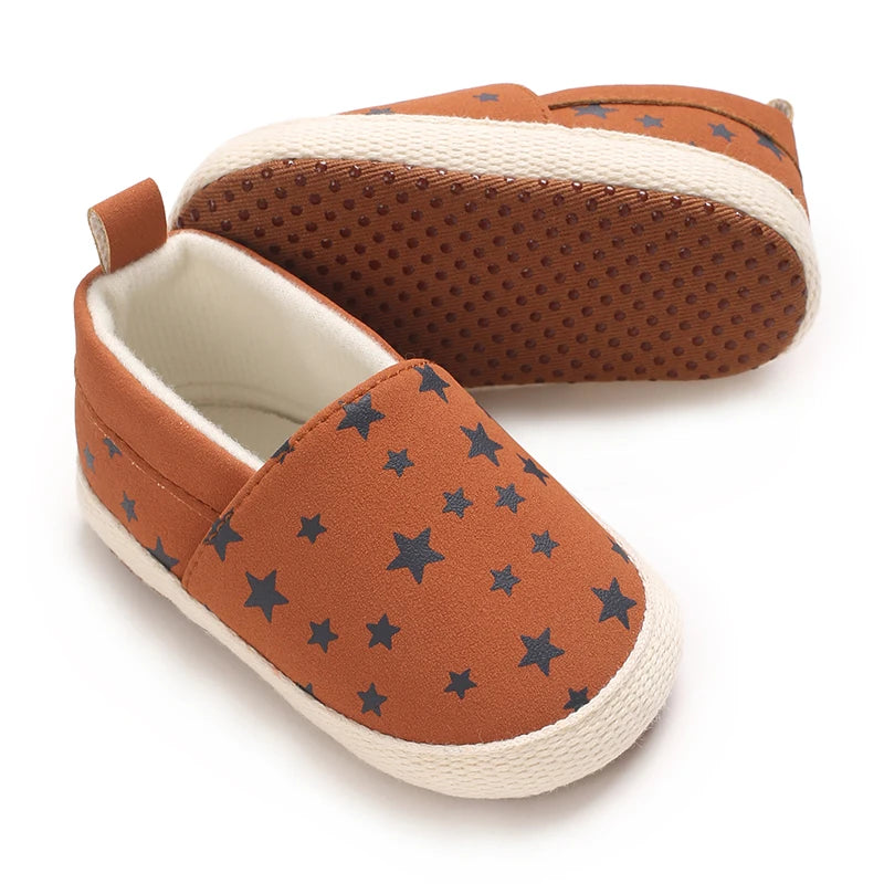 Little Star Baptismal Baby Casual Flat Shoes Spring Autumn Soft Walking Shoes For Infant Toddler 0-18 Months