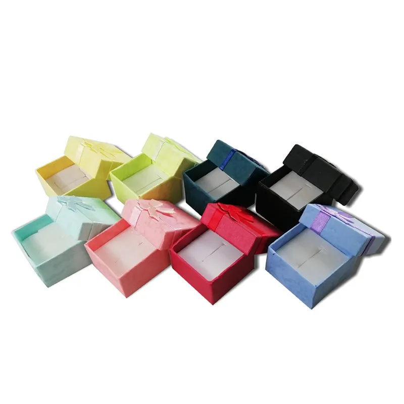 12Pcs Fashion Jewelry Packaging Box Multi-Color Earrings Ring Box Jewelry Holder 4*4*3Cm