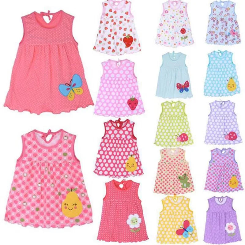 Baby Girl Embroidered Floral Cotton Sleeveless Dress Soft Breathable 100 Percent Cotton For Sensitive Skin