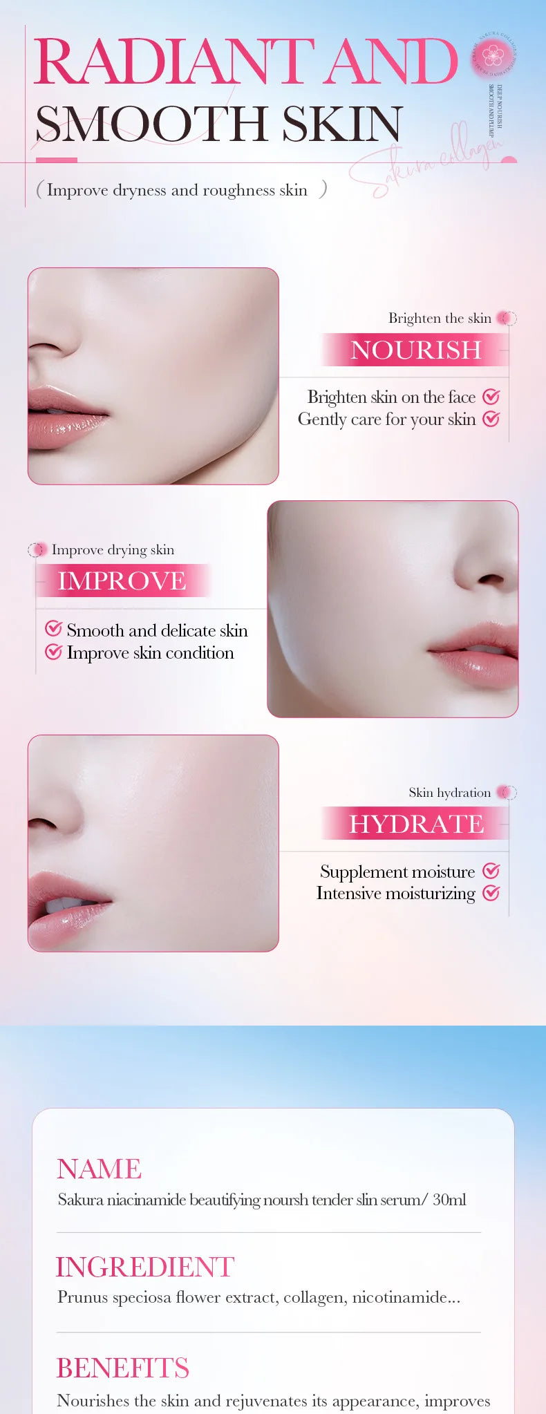 Niacinamide Dark Spot Remove Serum Face Freckle Melanin Correcting Moisturizing Brightening Anti Pigmentation Repair Skin Care