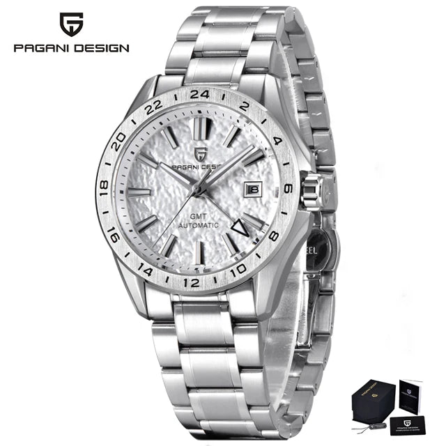 Pagani Design GMT Men's Mechanical Watch Luxury Sapphire Glass Stainless Steel Automatic Mechanical Men's Watch 100 Waterproof