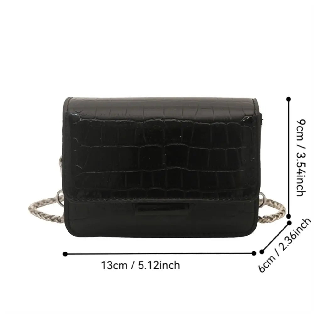 Fashionable Chain Strap Square Bag Solid Color PU Leather Crossbody Bag Tote Bag Women