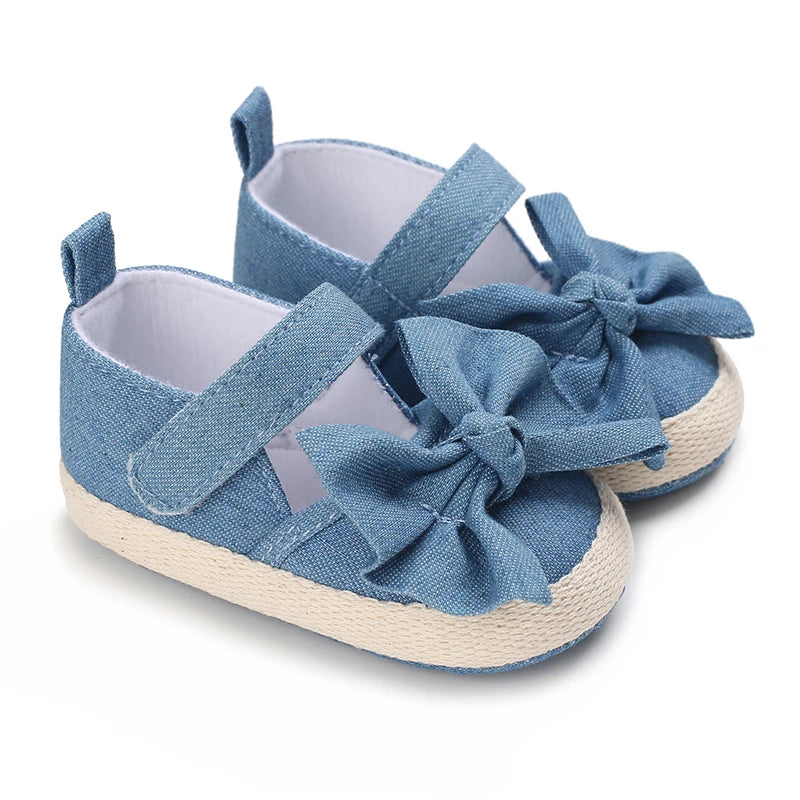 Blue 0-18M baby sandals for girls PU butterfly dew toe solid summer outdoor soft sole non slip rubber baby shoes for learning to