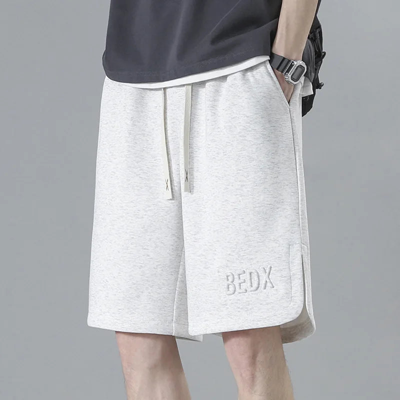 American Style Men's Summer Thin Sporty Loose Fit Casual Shorts Five-Quarter Polyester Fiber Straight Leg Street Style