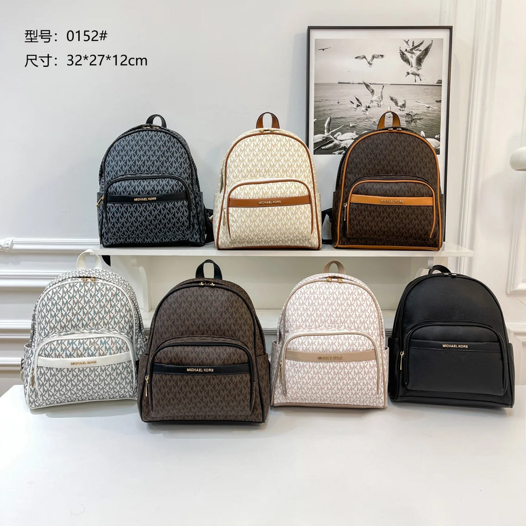 MK/Michael Kors 2026 New Light Luxury Niche Fashion Versatile Large Capacity Commuter Backpack with Print