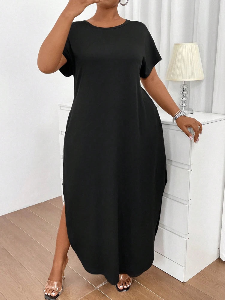 Plus Size Talla Grande Summer Long Dresses 2025 Casual Beach Maxi Loose Women's Dresses Comfortable Evening Gowns