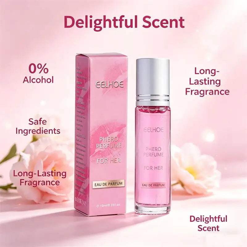 EELHOE 10ml Pink Rollerball Phero Fragrance Long Lasting Scent Portable Body Dating Essential For Man Women