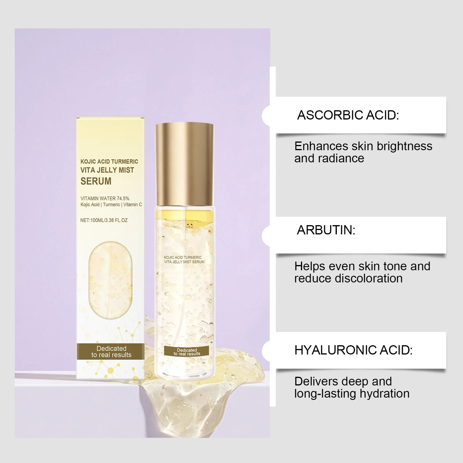 Jelly Mist Serum Brightening Firming Hydrating Face Spray Smoothing Facial Hyaluronic Acid Collagen Moisturizing Skincare Set