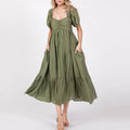 2026 Fashion Short Sleeve Dresses for Women Square Collar A-LINE Women Dress Pregnant Dress Women Vestidos De Verano Mujer Q3094