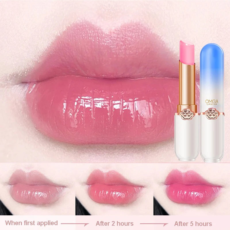 Color Changing Lipstick Moisturizing Lip Balm Nourising Long Lasting Aloe Vera Peach Gloss Natural Beeswax Lip Care Cosmetics