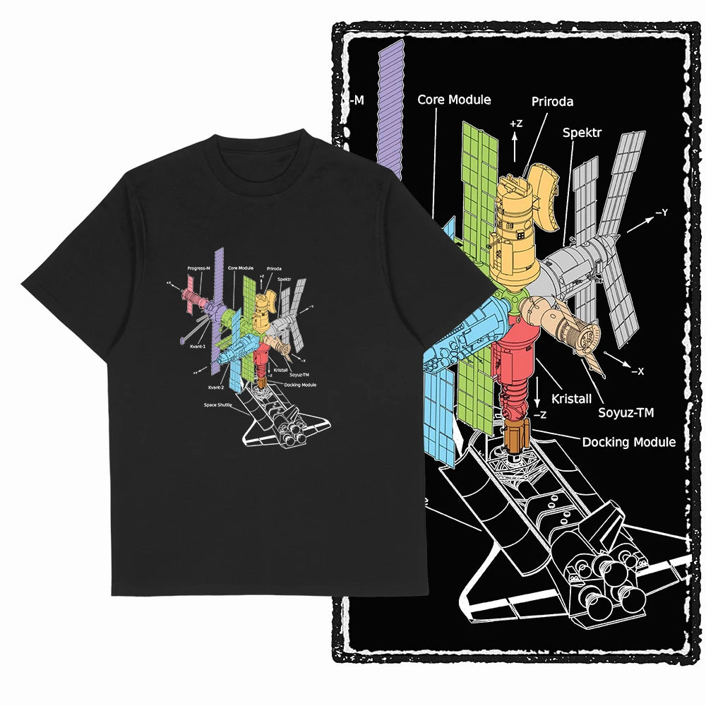 The Coolmind Men's 100% Cotton Astronaut Graphic T-Shirt - Black