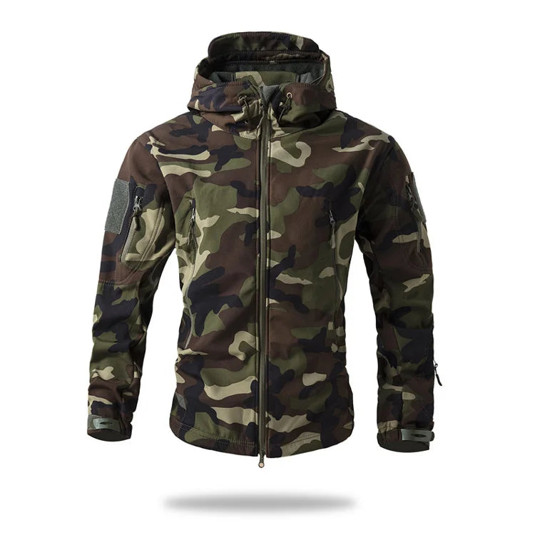 Lurker Shark Skin Soft Shell Tactical Jacket Men Waterproof Fleece Hooded Coat Hunt Clothes Autumn New Outdoor Camouflage Jacket
