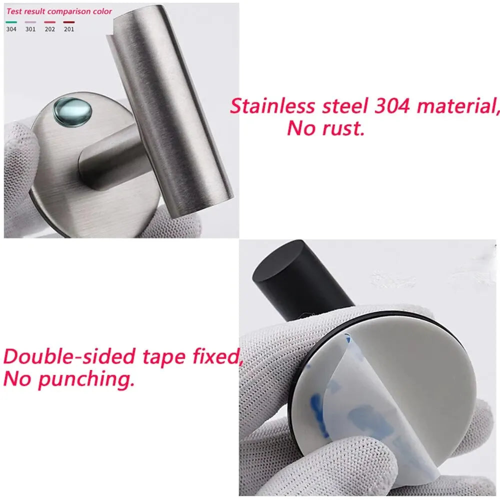 Ganchos Autoadhesivos de Acero Inoxidable Adhesivos de Pared Ganchos Colgantes Soporte para Abrigos Llaves Toallas Bolsos Sombreros Accesorios de Almacenamiento para el Hogar