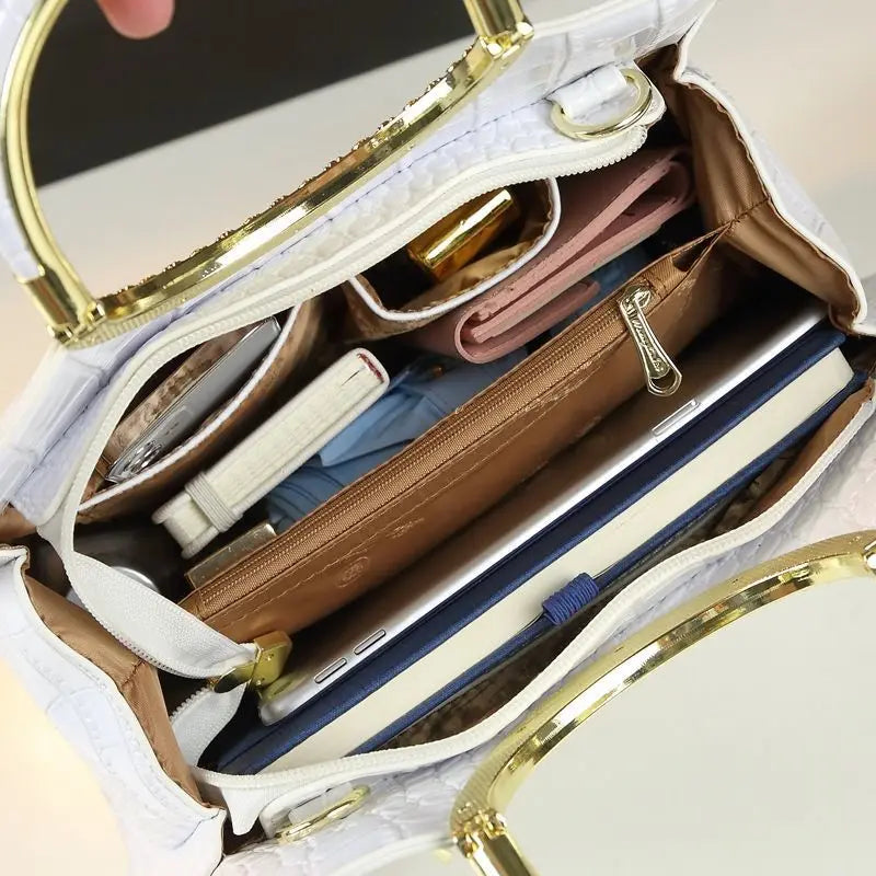 Fashion Popular Women's Bag High Quality Crocodile Pattern Shoulder Bag Trend Brand Genuine Leather Crossbody Bag Luxury Handbag