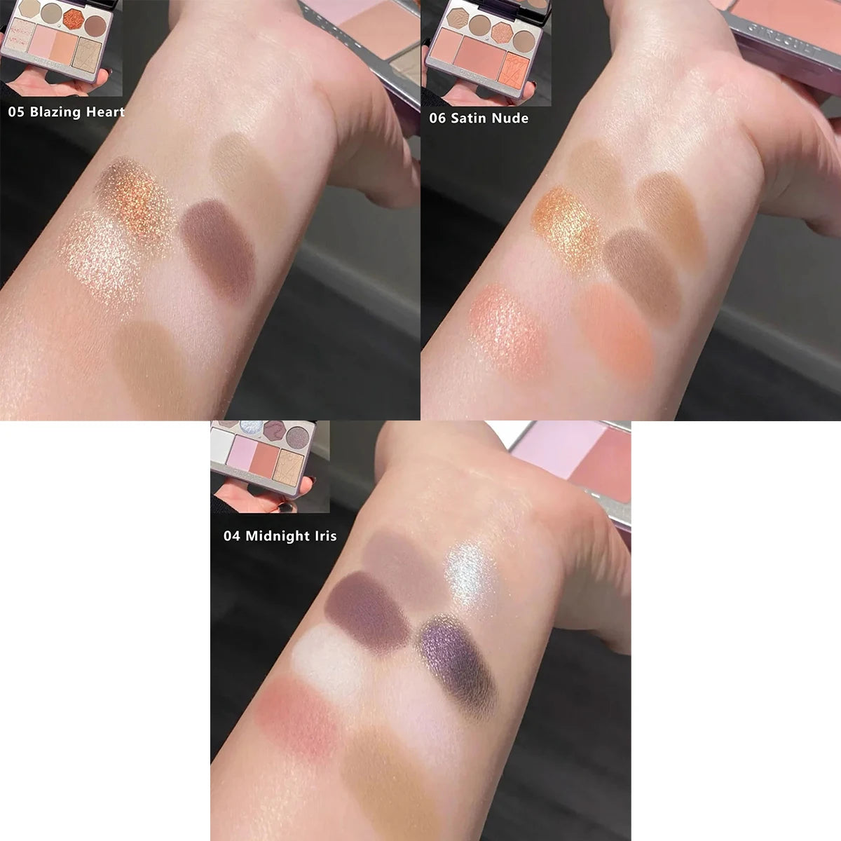 Girlcult Face Palette(04-06),Multi-Purpose,Fine Powder Texture,Smooth & Minimal Fallout,3D Sculpting Effect,Luxury Makeup