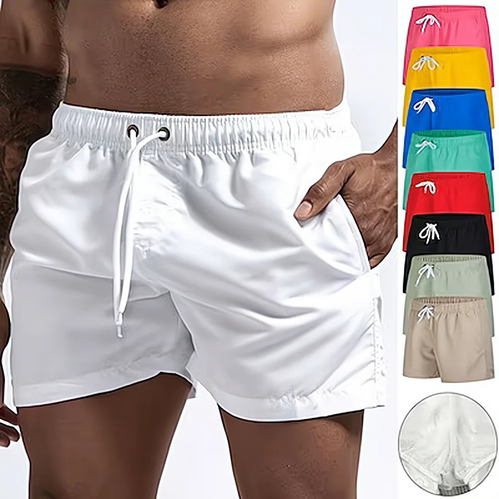 Men'S Swim Shorts Swim Trunks Quick Dry Board Shorts Bathing Suit Breathable Drawstring With Pockets For Surfing Beach Summer