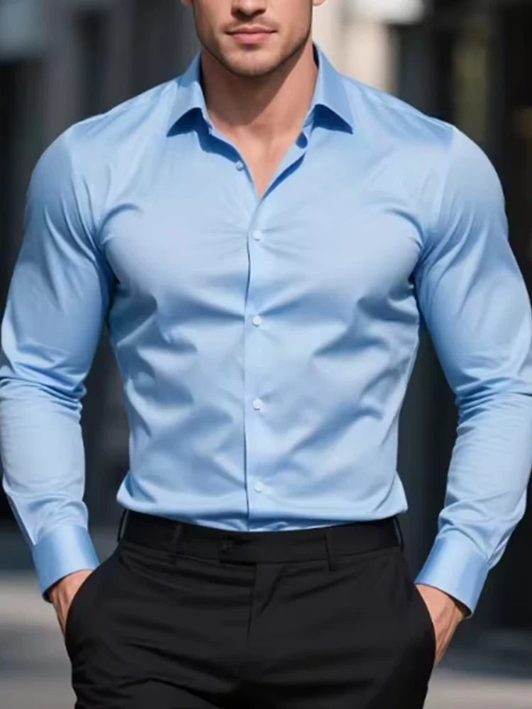 Men's Slim Fit Formal Dress Shirt