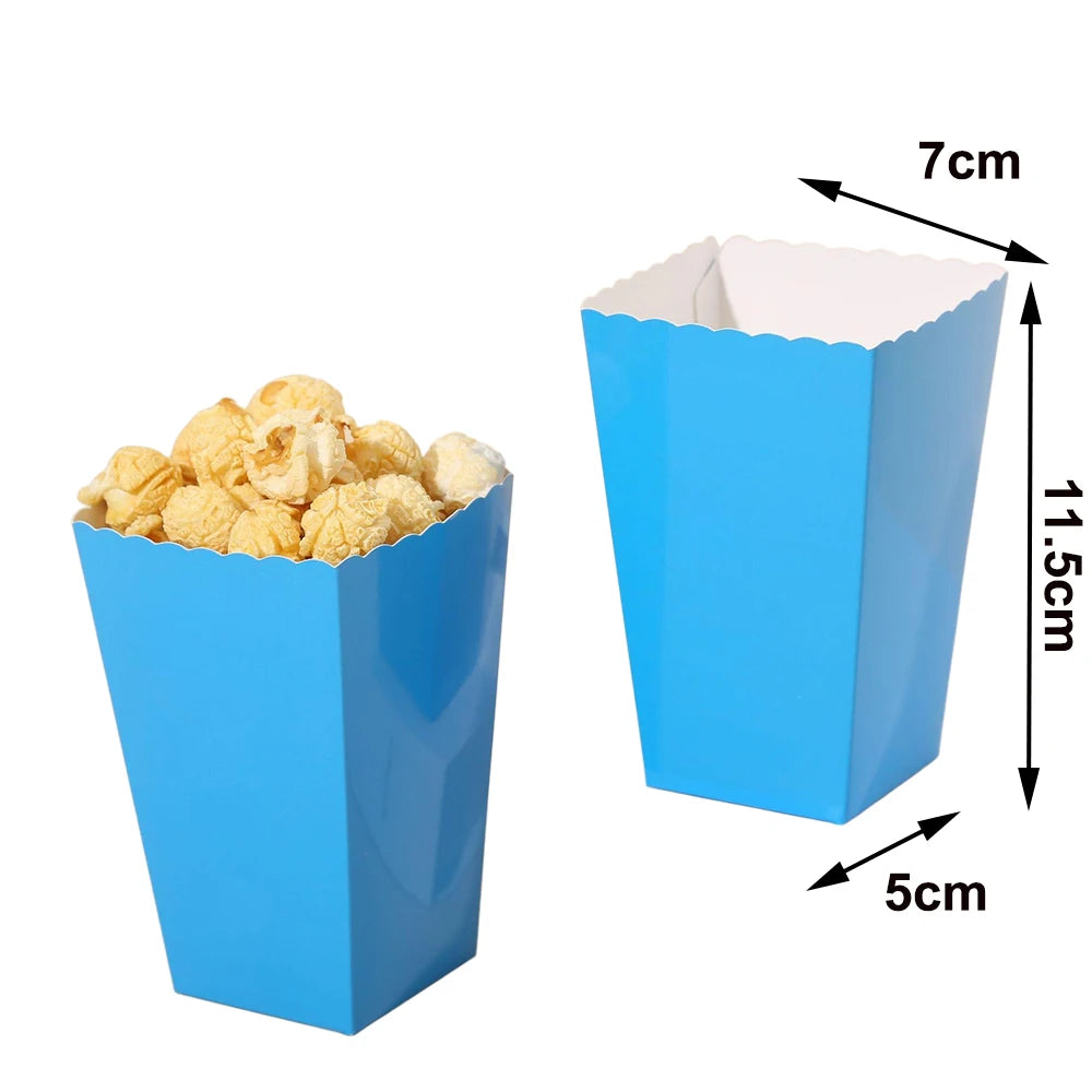 6/12/24 Bandejas de comida de papel de color sólido, desechables, estilo barco, negro, blanco, azul, amarillo, caja de palomitas de maíz, artículos para fiesta de baby shower y cumpleaños