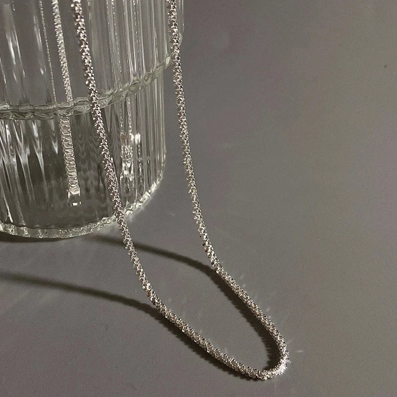 Sparkling Necklace Trendy Chain Choker for Women Fashion Brilliant Crystal Silver Plated Necklaces Accessories Jewelry Gift 2022