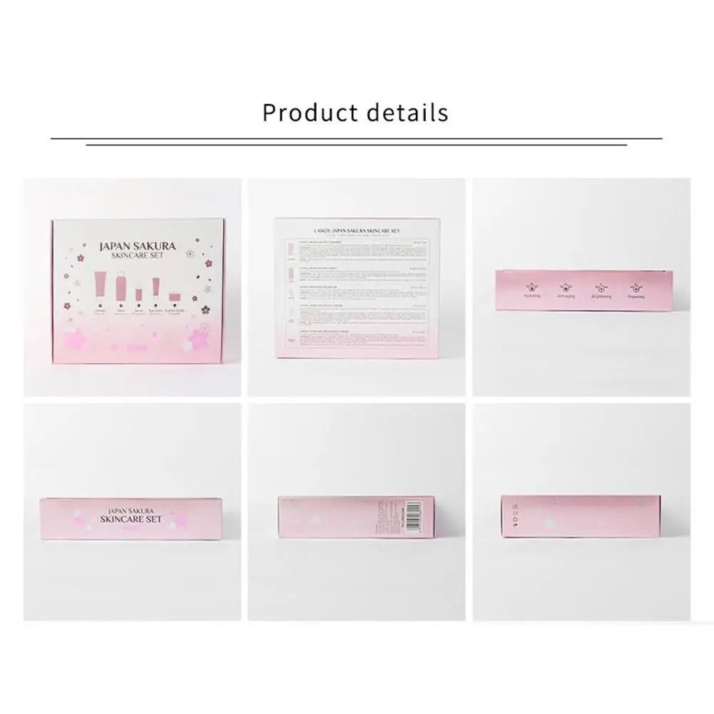 LAIKOU Sakura Skin Care Set - Facial Cleanser, Toner, Serum, Cream