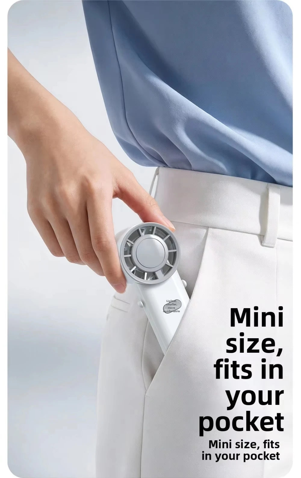 Mini Portable Neck Fan Foldable USB Rechargeable Handheld Fan Hands-Free Cooling for Travel Outdoor Summer