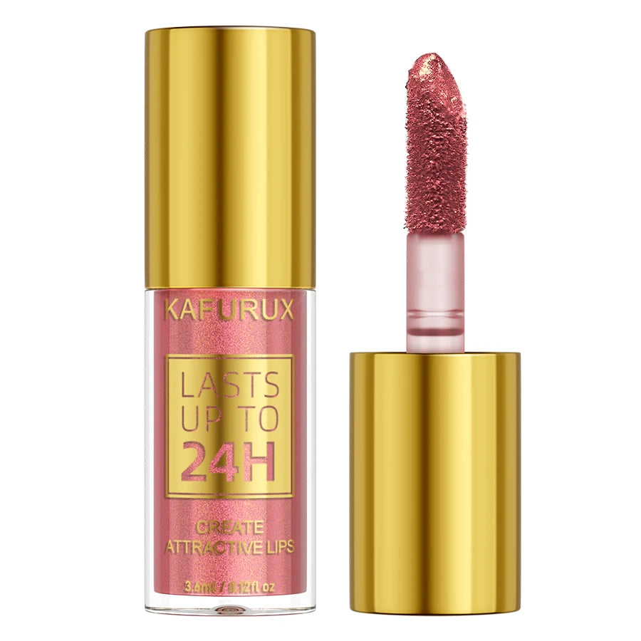 Kafurux Glitter Metallic Lip Gloss - Waterproof Long-Lasting Lip Tint