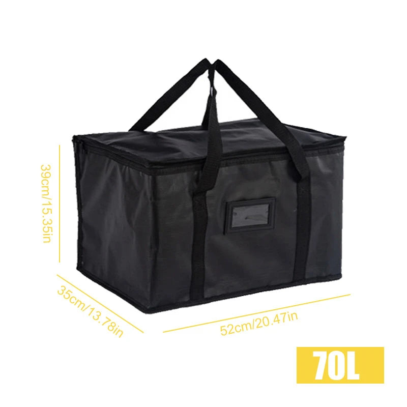 Bolsa térmica aislante de 70 L para mantener el frío, gran capacidad, portátil, para almuerzo, con cremallera, pícnic, camping, papel de aluminio, bolsa para alimentos