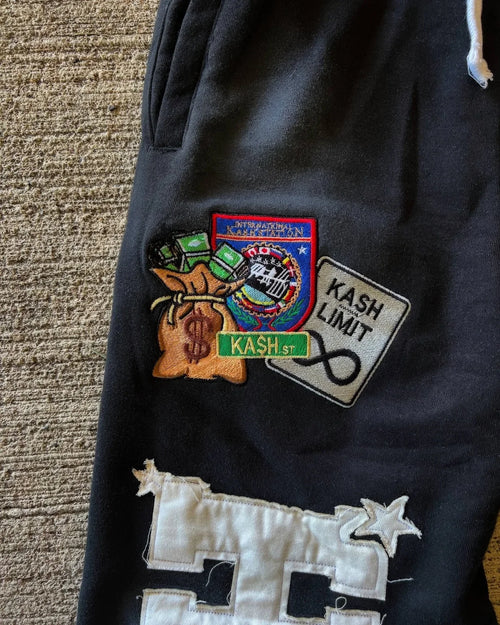 American Letter Patch Men Hip Hop Baggy Sweatpants With Retro Double Layer Y2K Style