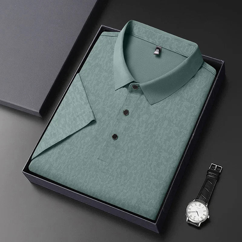 Wrinkle Resistant Woven Textured Male Shirt Full Button Placket Weekend Outdoor Walk Home Relax Errands Outfit