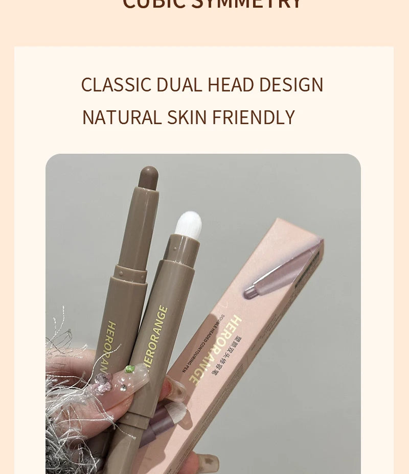 Herorange Valentine's Day Gift Contour Stick - 2-in-1 Nose & Face Sculpting Pen with Brush, Suitable for All Skin Types