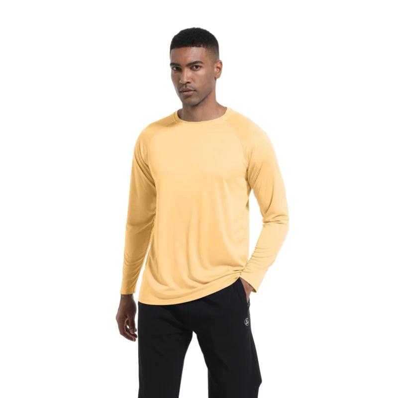 Men Long Sleeve t-Shirt Upf 50+ Sun Protection Shirts Tops Breathable Hiking Fishing t-Shirts Casual Tees Man Clothes Streetwear